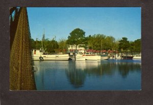 MS Inner Harbor Boats Fishing Ocean Springs Mississippi Postcard