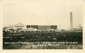 1930s Liberal Kansas Gas Booster Station Gasoline Oil Industry RPPC Postcard