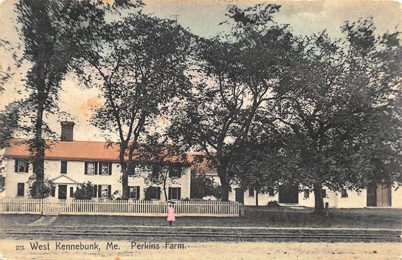 West Kennebunk ME Perkins Farm in 1909 Postcard