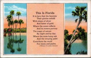USA This Is Florida Vintage Postcard 05.25