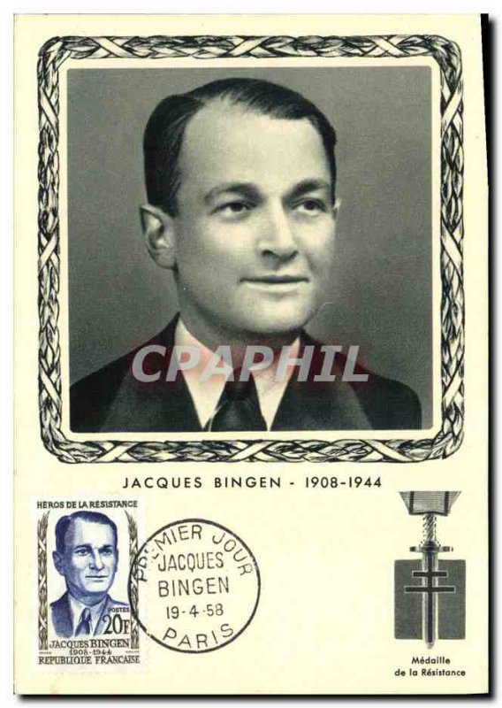 Maximum Card Jacques Bingen 1908 1944 Resistant