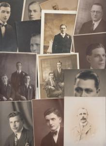 Bulk lot 15 photo postcards men portraits early studio photography included