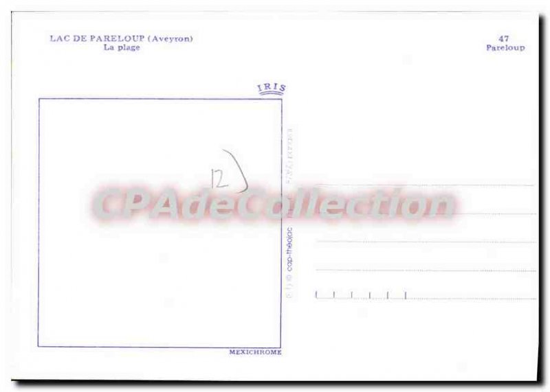 Postcard Old Pareloup Lake Aveyron The Beach