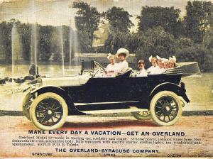 The Overland-Syracuse Auto Company Advertising Postcard