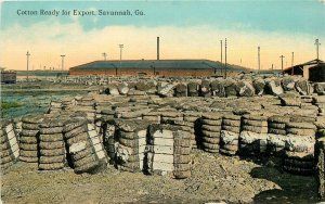 Postcard C-1910 Georgia Savannah Cotton ready for Export occupation GA24-2199