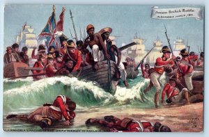Alexandria Postcard Landing of British Army Abouki Bay c1910 Oilette Tuck Art