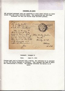 1919, AEF in BEF: US Marine on Leave, Glasgow, Scotland to Berkeley, MA (M4134)