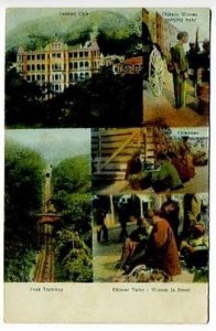 Hongkong China German Club Peak Tramway Chinese Tailor Woman Baby Postcard