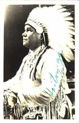 Chief Ho-Ton-Ga, Real Photo Indian Unused autographed on front