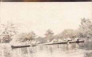 J72/ Greenville Michigan RPPC Postcard c1910 Flat River Boat Trip  284