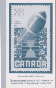 1987 CFL Grey Cup 75th Anniversary Stamp Marketplace Downsview Ontario Postcard