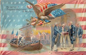 WASHINGTON AT NEW YORK INAUGURATION EMBOSSED TUCK'S PATRIOTIC POSTCARD 1911 126