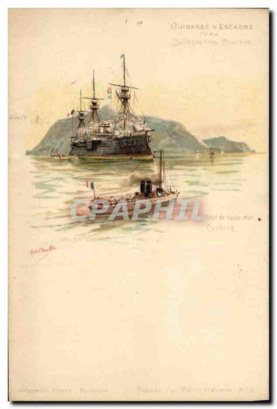 Old Postcard Boat War Devastation The Breastplate Wing