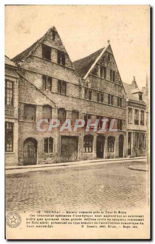 Postcard Old House Near Tournai Romanesque Tower St Brice