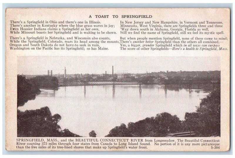 c1910's A Toast To Springfield Massachusetts MA Unposted Photo-Type Postcard 