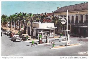 Algeria Boufarik Le Boulevard Polycarpe-Gros Esso Gas Station Photo Postcard