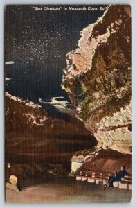 Mammoth Cave Kentucky~Star Chamber In Cave~Vintage Linen Postcard
