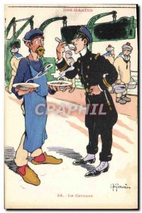 Postcard Old Sailors Illustrator Gervese Boat War Censorship