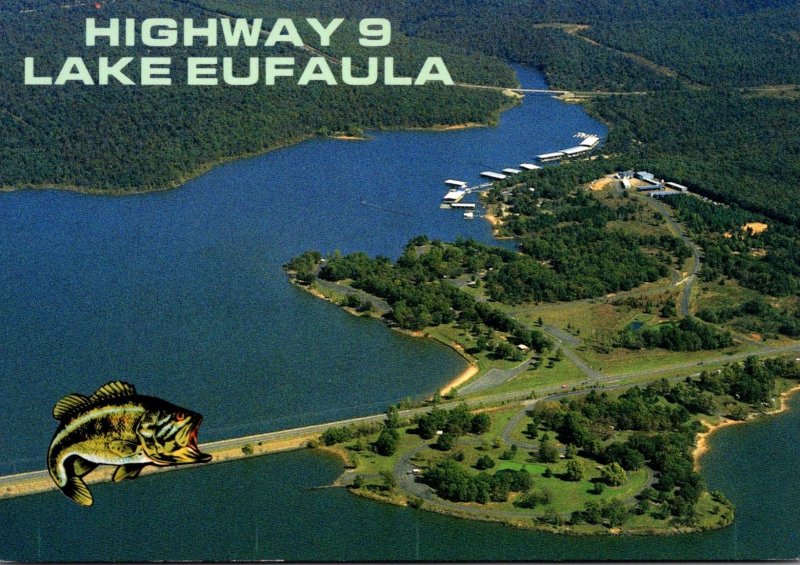 Oklahoma Lake Eufaula Highway 9 Bridge and Swimming Beach