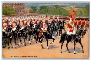 c1910 The Household Cavalry Marching Past London Oilette Tuck Art Postcard