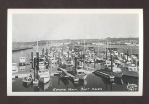 RPPC EDMOND WASHINGTON BOAT HARBOR ELLIS 1477 VINTAGE REAL PHOTO POSTCARD