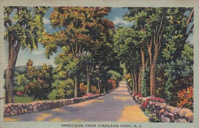 New Jersey Greetings From Highland Park 1942