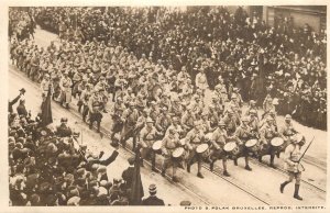 A French band parade in Brussels Belgium postcard