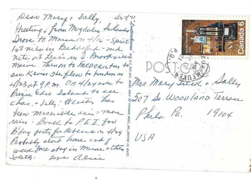 Canada Iles de la Madeleine PQ Magdalen Islands Coast Quebec Vtg 1971 Postcard