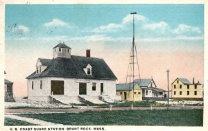 Vintage Postcard 1921 US Coast Guard Station Building Brant Rock Massachusetts