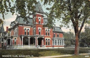 HAWKEYE CLUB  Sioux City, Iowa 1908 Vintage Postcard