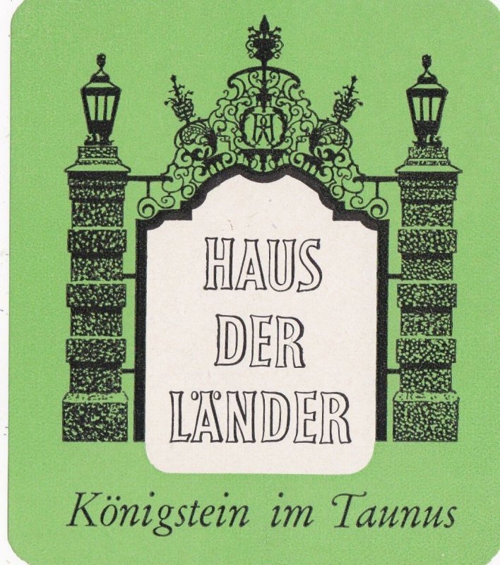 Germany Koenigstein Im Taunus Haus Der Laender Vintage Luggage Label sk2654