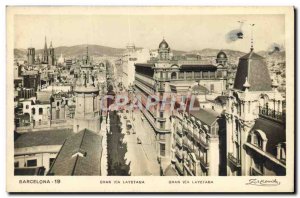 Old Postcard Barcelona Gran Via Layetana