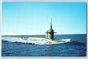 Postcard USS Thomas Edison SSBN610 Submarine Exterior View c1960 Vintage Antique