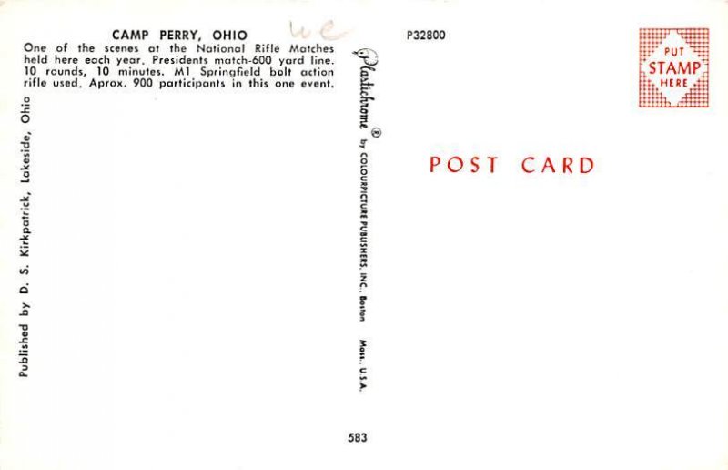 Firing Range Camp Perry, Ohio OH Postcard