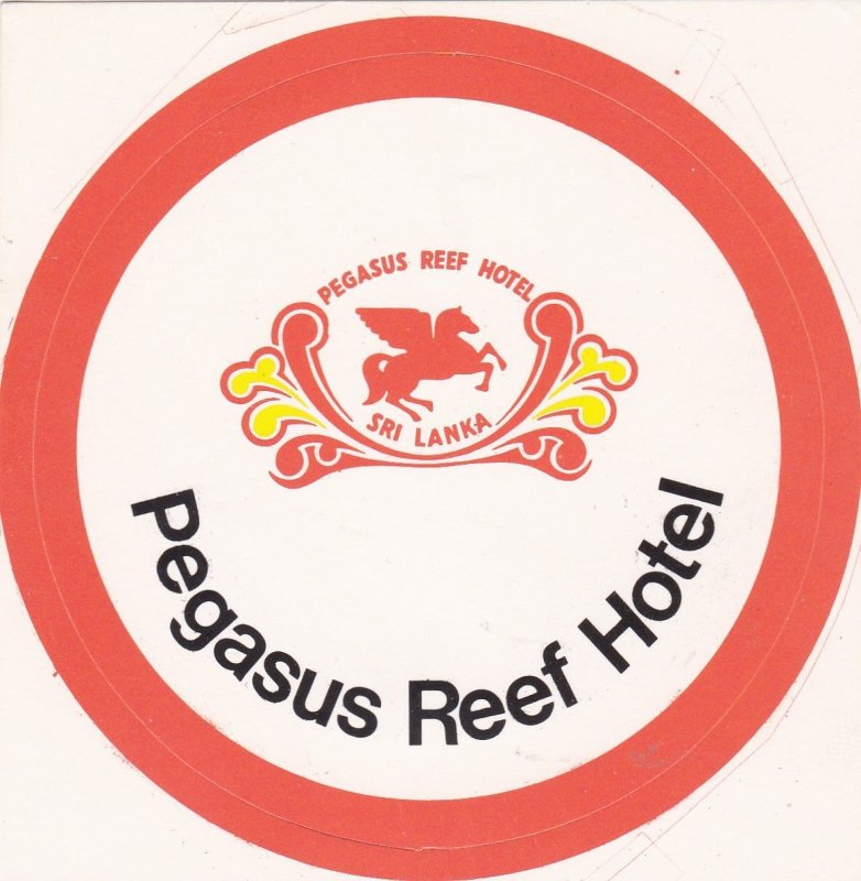 Sri Lanka Pegasus Reef Hotel Hotel Vintage Luggage Label sk3414