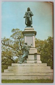 Providence Rhode Island~Roger Williams Statue~Muse of History~Vintage Postcard