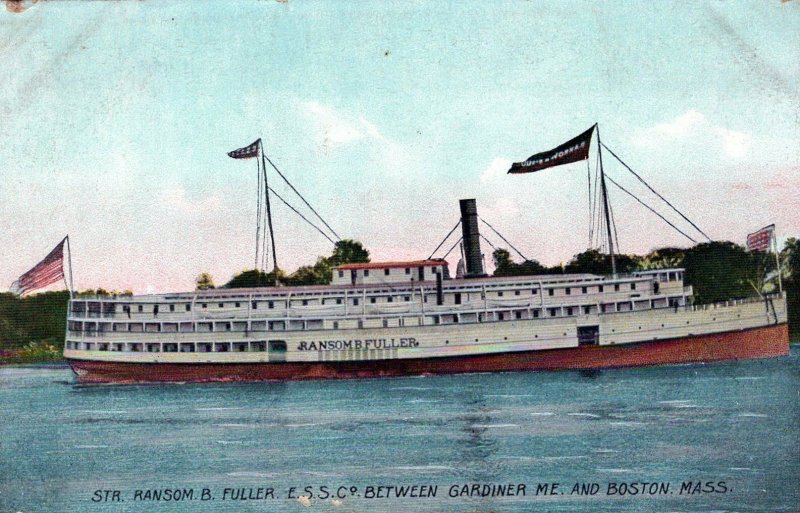 StR Ransom B Fuller ESSCo Between Boston MA Ship Vintage Divided Back Post Card