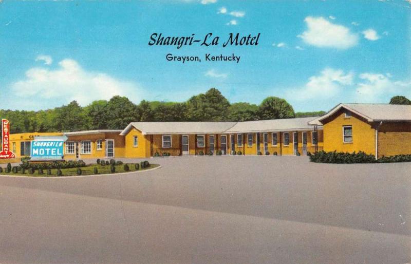 Grayson Kentucky Sangri La Motel Street View Vintage Postcard K98175