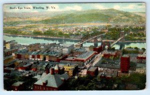 WHEELING, WV West Virginia ~ Birds Eye View of CITY, RIVER  c1910s  Postcard