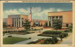Dallas TX 1937 Pan American Expo Food & Agriculture Linen Postcard