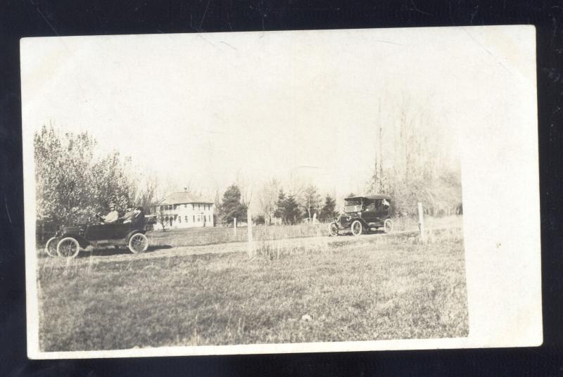 RPPC LITTLE ROCK ARKANSAS MASON RESIDENCE OLD CARS AUTOS REAL PHOTO POSTCARD