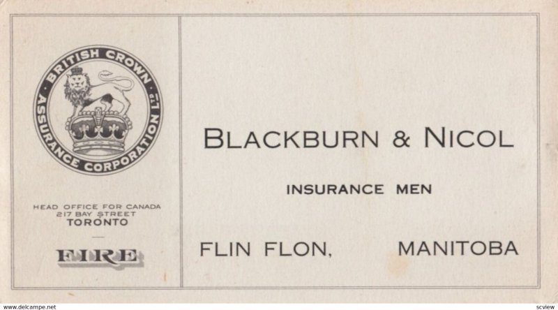 FLIN FLON , Manitoba , Canada , 1920s ; Blackburn & Nicol Insurance Men