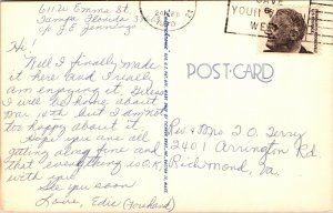 Fun Large Letters Sea Gulls Beach Sailboats Postcard Tichnor Cancel PM WOB Note  