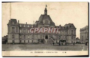 Old Postcard Evreux L & # 39Hotel Town