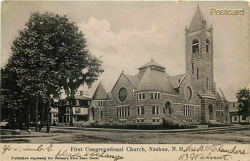 NH, Nashua, New Hampshire, First Congregational Church, Undivided back