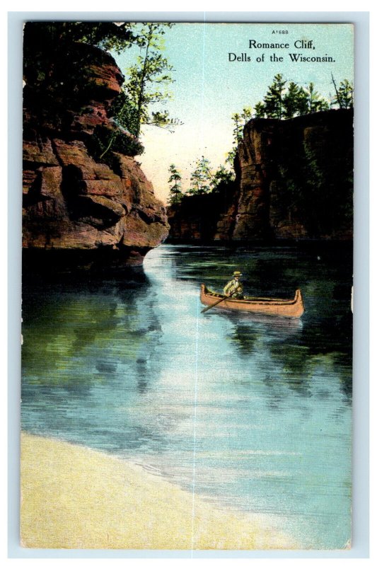 1909 Romance Cliff, Dells of the Wisconsin WI Posted Antique Postcard 