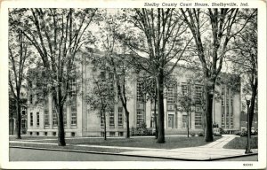 Vtg Curteich Postcard Shelbyville Indiana IN - Shelby County Court House UNP