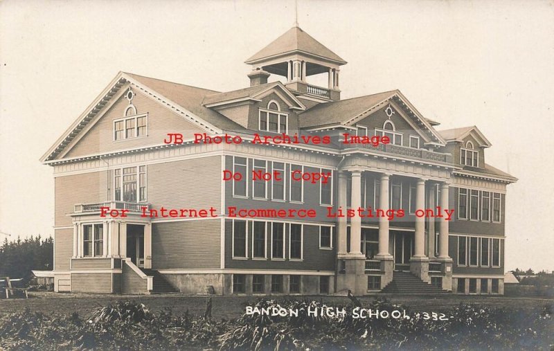 OR, Bandon, Oregon, RPPC, Bandon High School Building, Photo No 332