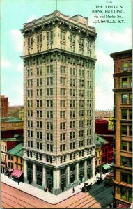 Postcard 1908 Louisville Kentucky KY The Lincoln Bank Building 4th & Market Q21