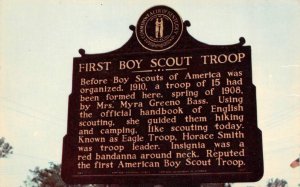 Burnside, KY Kentucky  FIRST BOY SCOUT TROOP HISTORICAL MARKER  Chrome Postcard